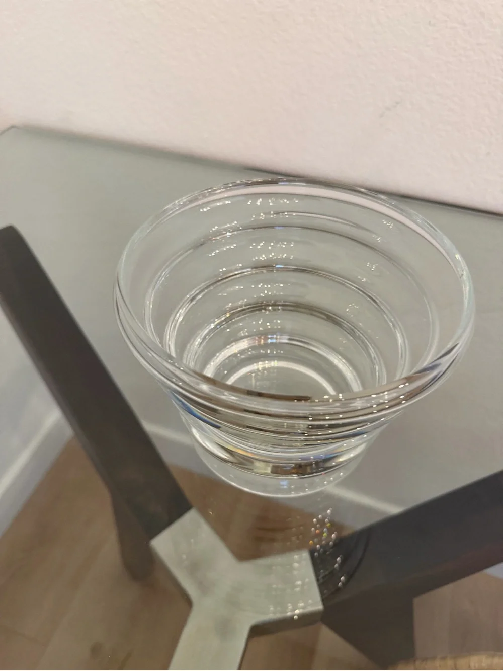 Vintage ® MMA Metropolitan Museum of Art Clear Sculptural Ringed Art Glass Vase